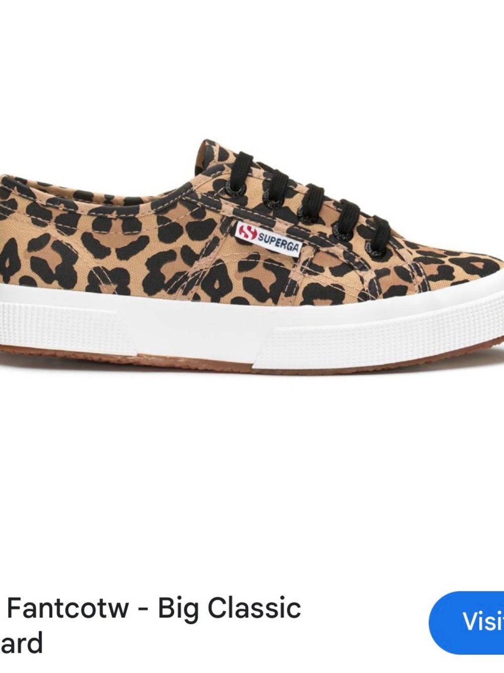 Superga Leopard-Print Canvas Sneaker in Tan and Black